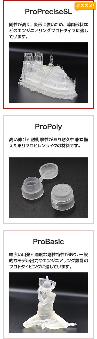 ProPreciseSL, ProPoly, ProBasic